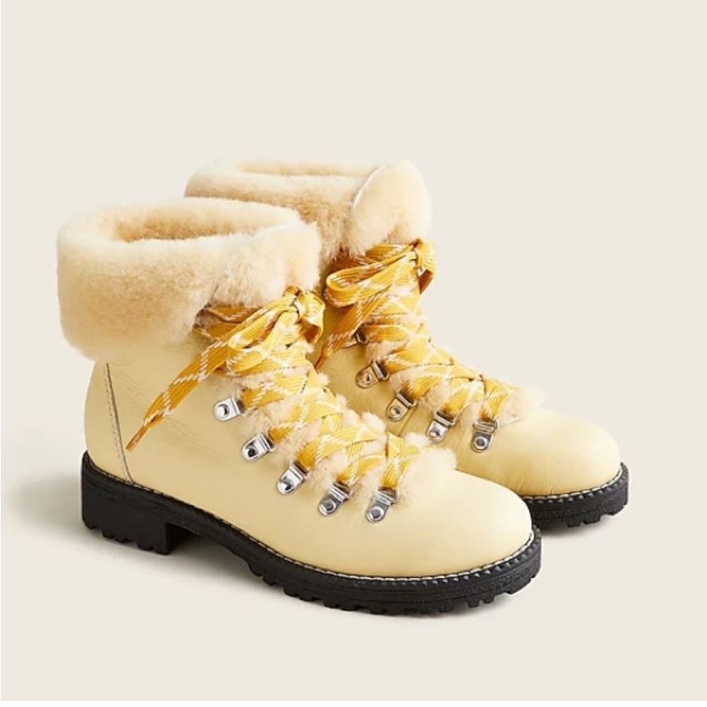 J. Crew Nordic boots in pale yellow